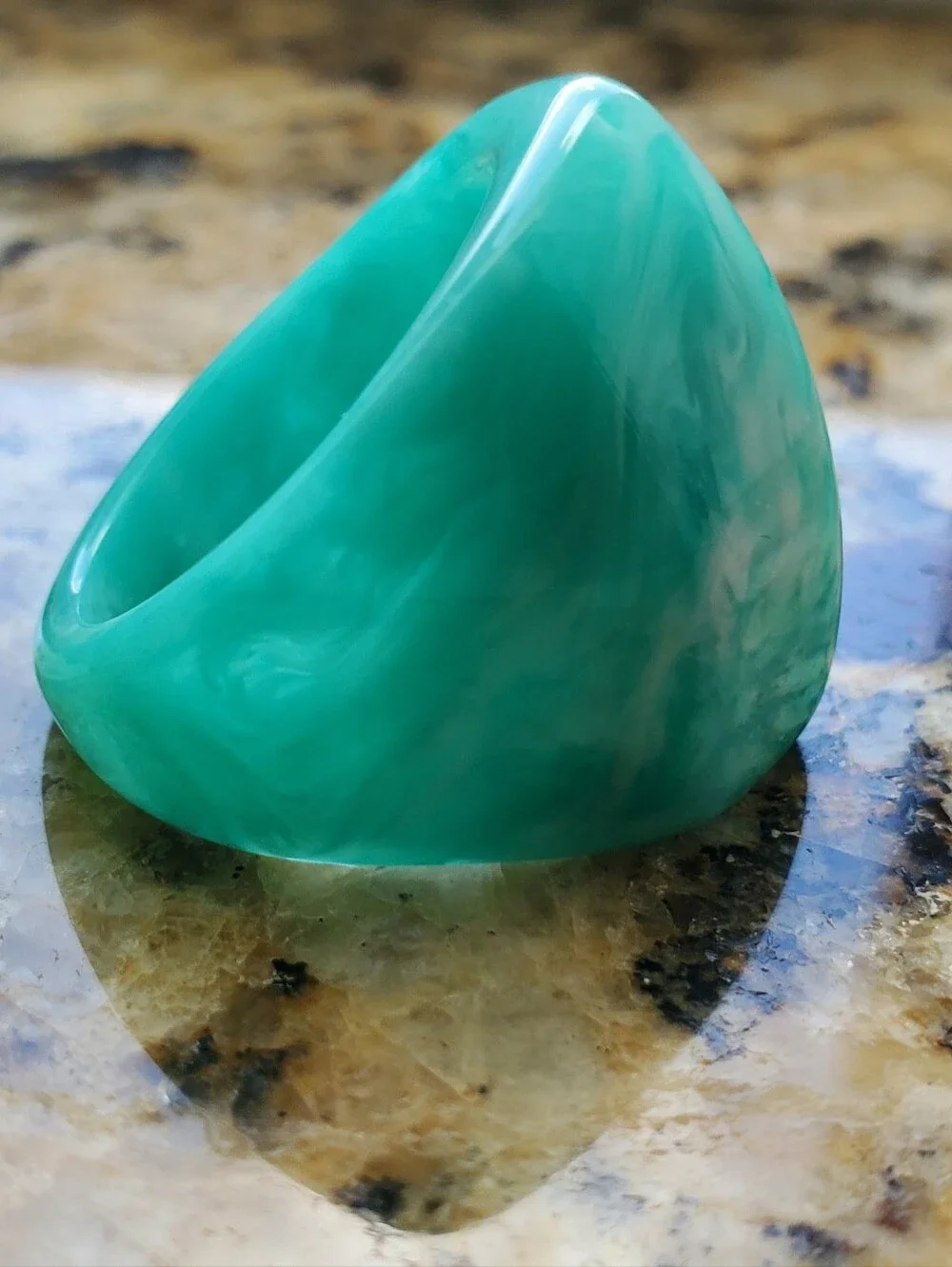 Turquoise Resin Statement Ring - Women Jewelry